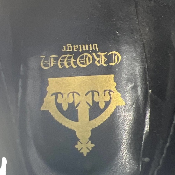 Crown vintage size 9 black leather Tabatha zip up ankle booties - Picture 6 of 8